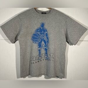 Vintage AND1 Basketball T-Shirt Youth Boys Size Large(14/16) Gray Graphic Tee